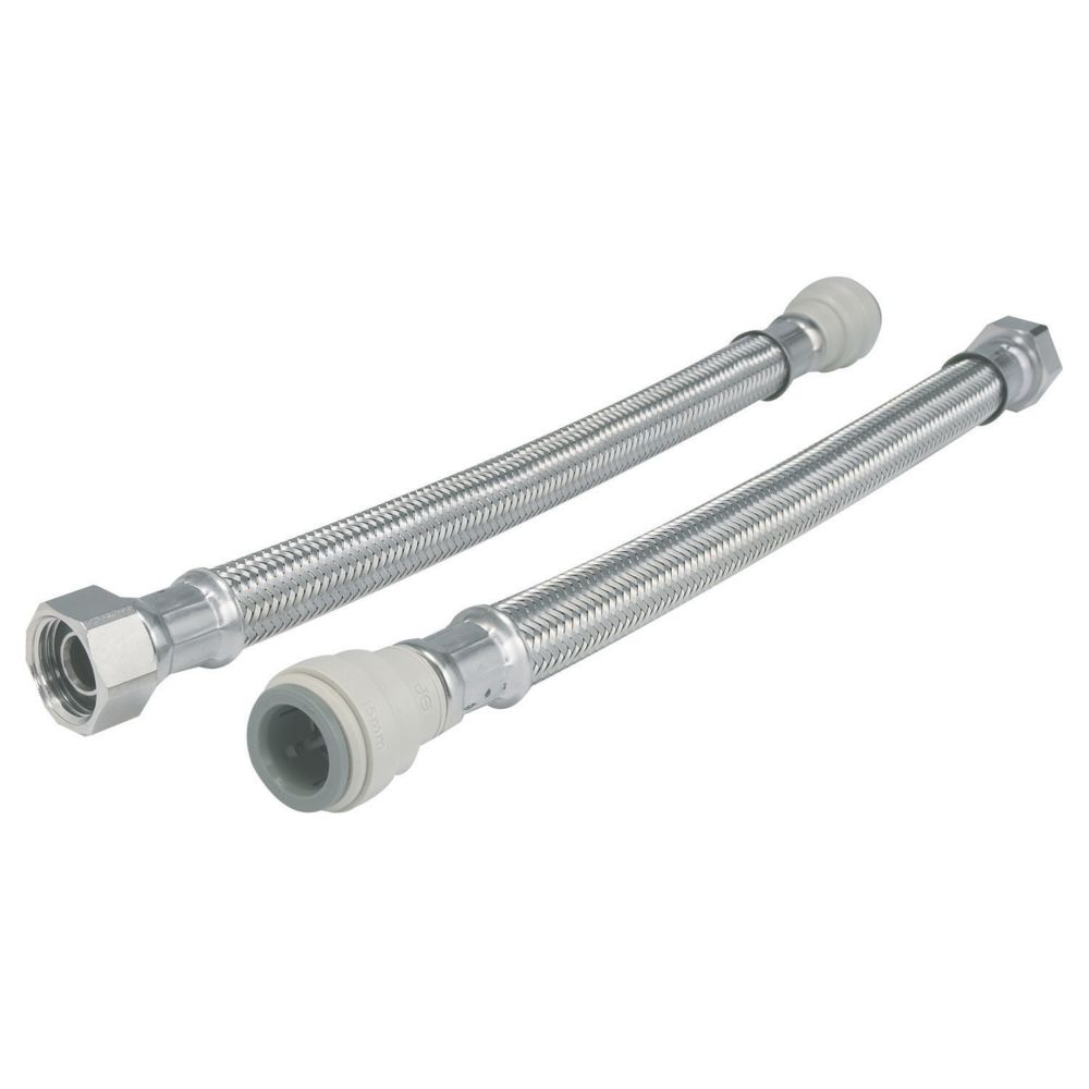 JG Speedfit Push-Fit Flexible Tap Connector Hoses 15mm x 1/2" x 500mm 2 Pack