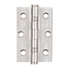 Smith & Locke  Polished Stainless Steel Grade 7 Fire Rated Ball Bearing Hinges 76mm x 51mm 2 Pack