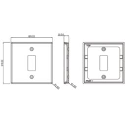 Knightsbridge  1-Module Grid Faceplate Brushed Chrome