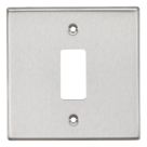Knightsbridge  1-Module Grid Faceplate Brushed Chrome