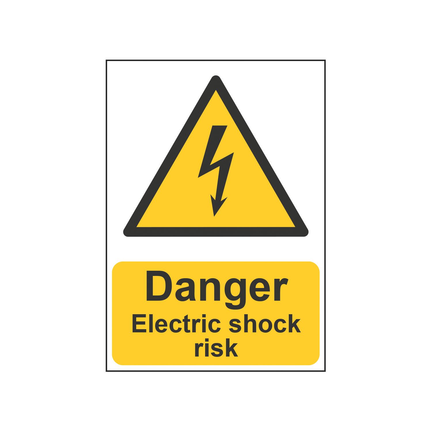 Essentials "Danger Electric Shock Risk" Sign 210mm x 148mm (158HL)