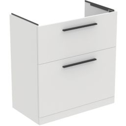 Ideal Standard i.life A Floorstanding Vanity Unit with Black Handles & Basin Matt White 800mm x 440mm x 853mm