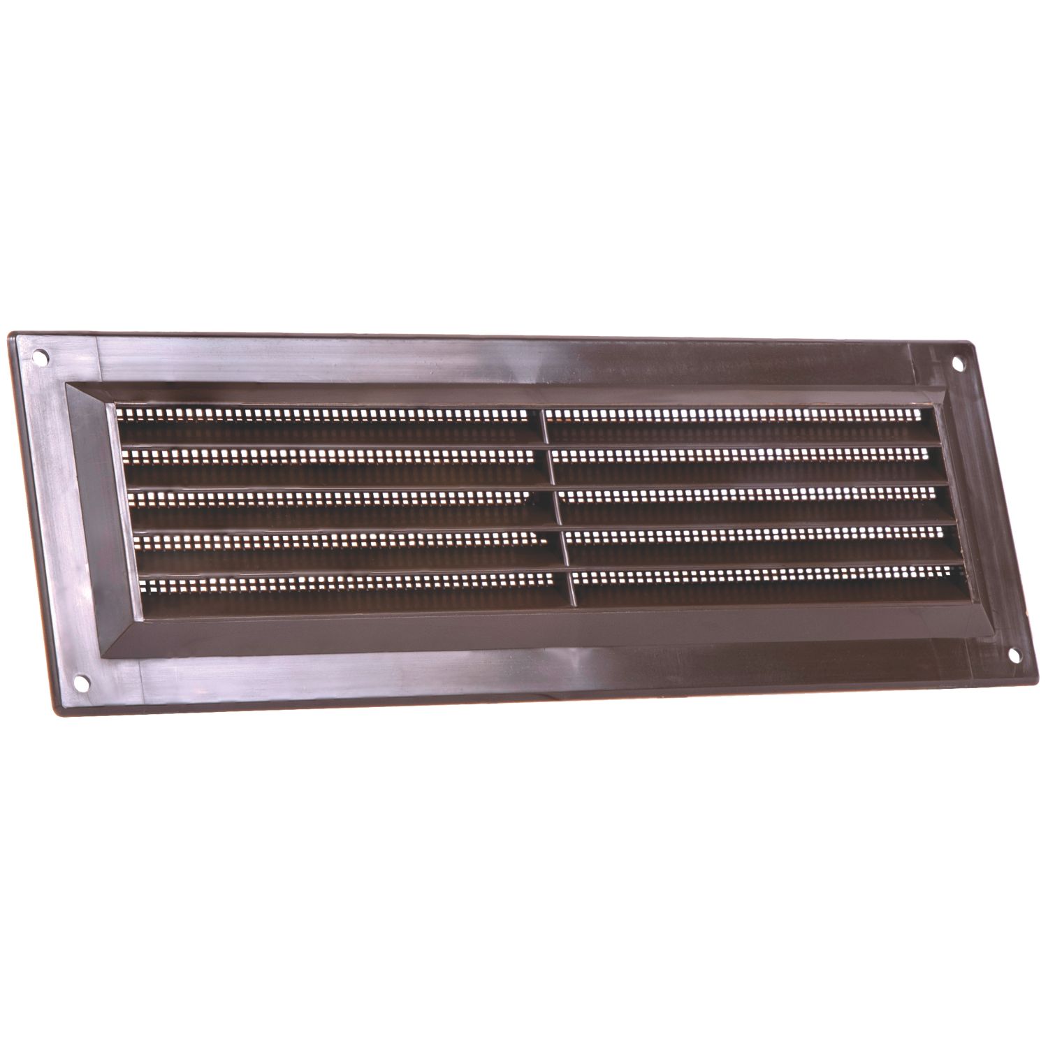 Map Vent Fixed Louvre with Flyscreen Vent Brown 229mm x 76mm (158HY)