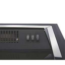 Glen Fulford Stainless Steel/Black Switch Control Plug-In Electric Inset Fire 510mm x 156mm x 605mm