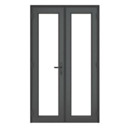 Crystal  Anthracite Grey Triple-Glazed uPVC French Door Set 2090mm x 1190mm