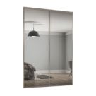 Spacepro Classic 2-Door Sliding Wardrobe Door Kit Nickel Frame Mirror Panel 1793mm x 2260mm