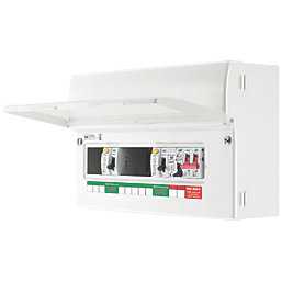British General Fortress 16-Module 8-Way Part-Populated High Integrity Dual RCD Consumer Unit with SPD