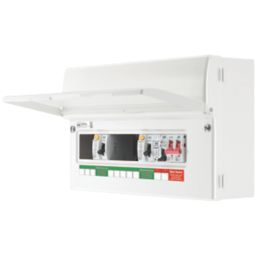 British General Fortress 16-Module 8-Way Part-Populated High Integrity Dual RCD Consumer Unit with SPD