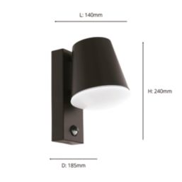 Eglo Caldiero Outdoor Wall Light With PIR Sensor Black