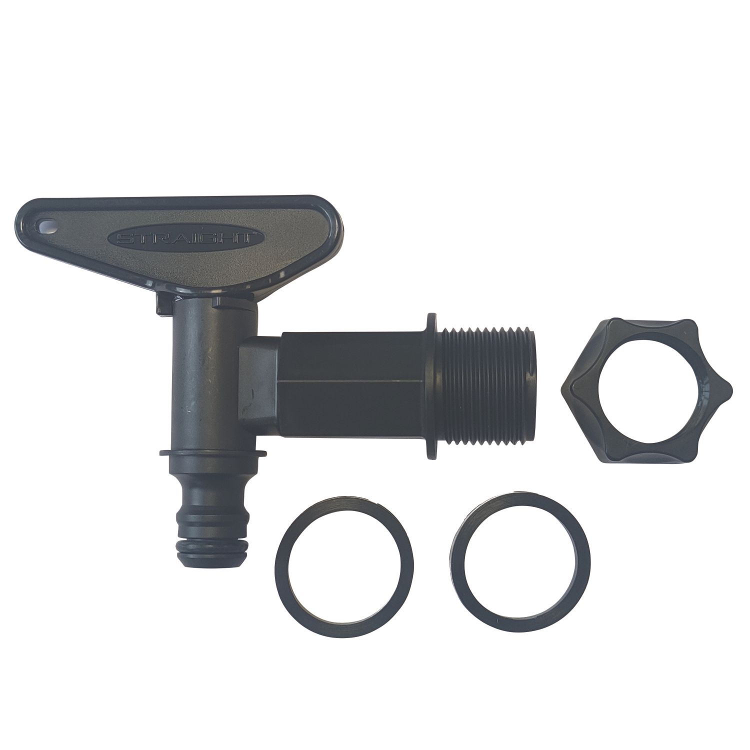 Straight PLC 19mm Tap, Washers & Nut (158PV)