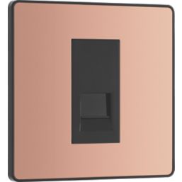 British General Evolve 1-Gang Master Telephone Socket Copper with Black Inserts