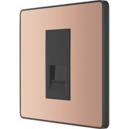 British General Evolve 1-Gang Master Telephone Socket Copper with Black Inserts