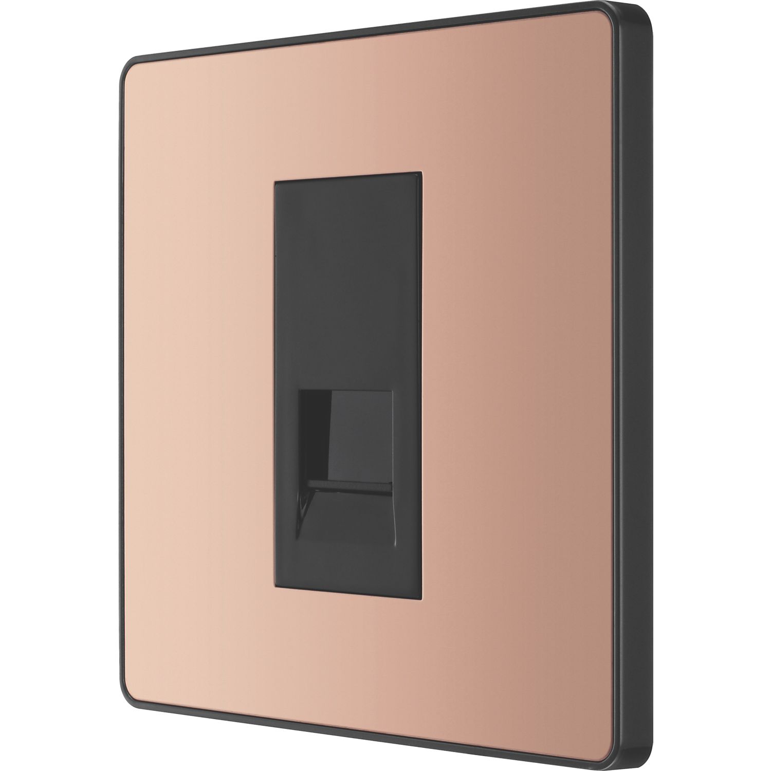 British General Evolve 1-Gang Master Telephone Socket Copper with Black Inserts (158RF)