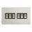 Contactum Lyric 10AX 6-Gang 2-Way Light Switch  Brushed Steel with Black Inserts