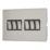 Contactum Lyric 10AX 6-Gang 2-Way Light Switch  Brushed Steel with Black Inserts