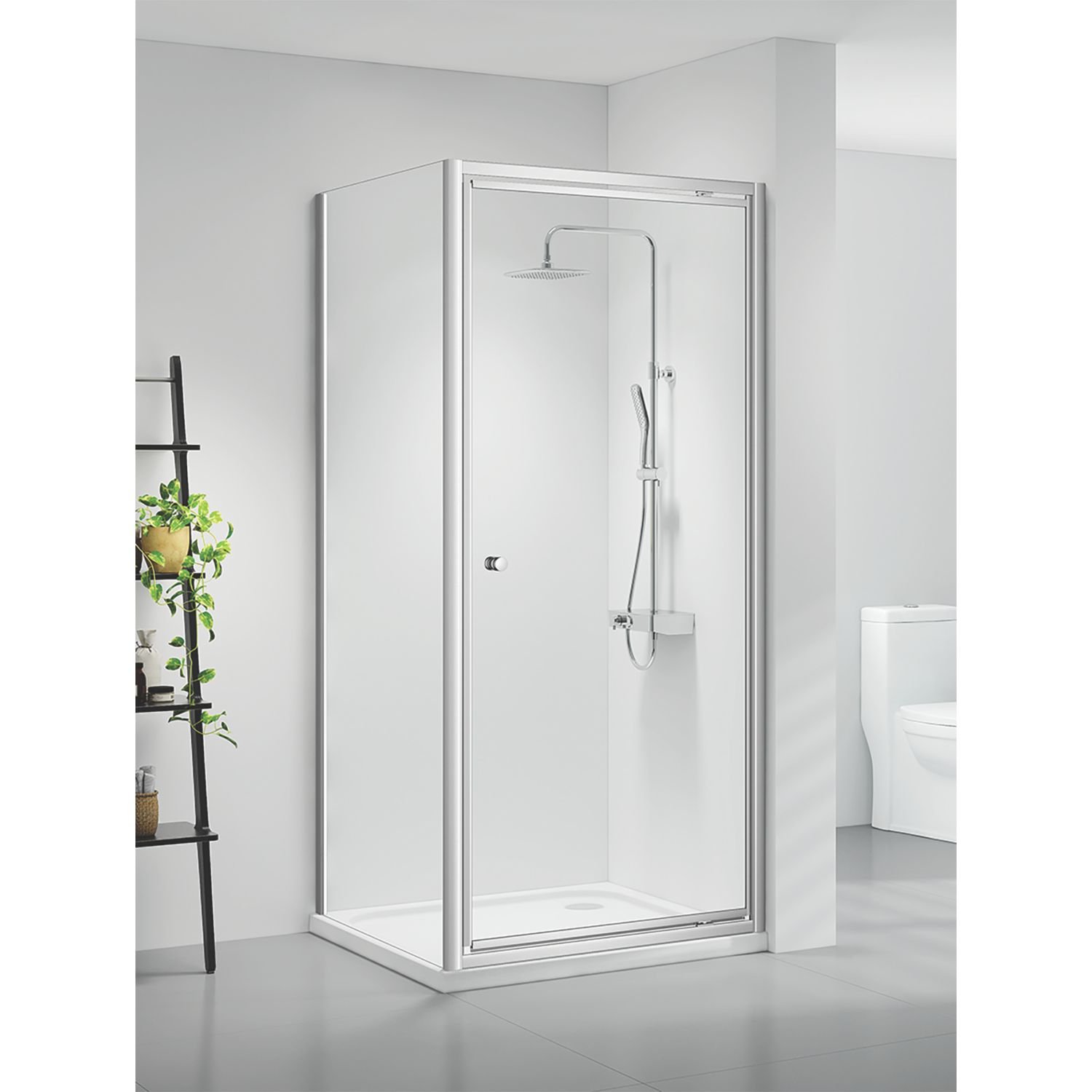 Triton Neo Six Framed Square Pivot Door Shower Enclosure Chrome 760mm x 760mm x 1850mm (158TK)
