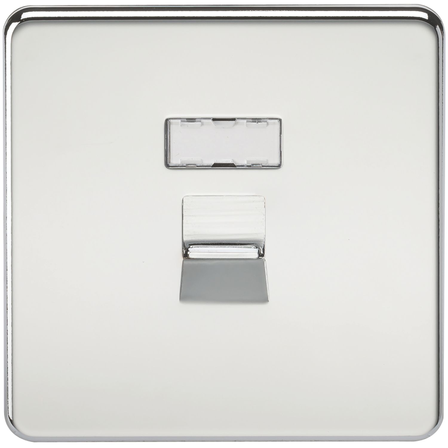 Knightsbridge 1-Gang RJ45 Ethernet Socket Polished Chrome (158TY)