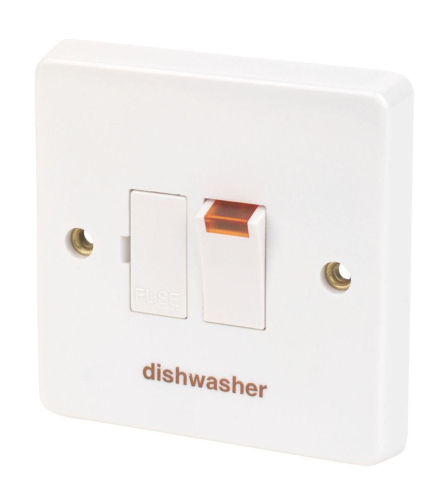 Crabtree Capital 13A Switched Dishwasher Fused Spur with Neon White