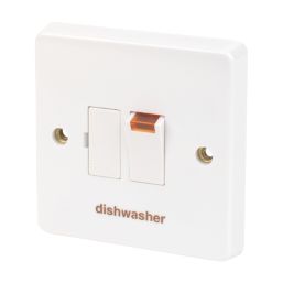 Crabtree Capital 13A Switched Dishwasher Fused Spur with Neon White