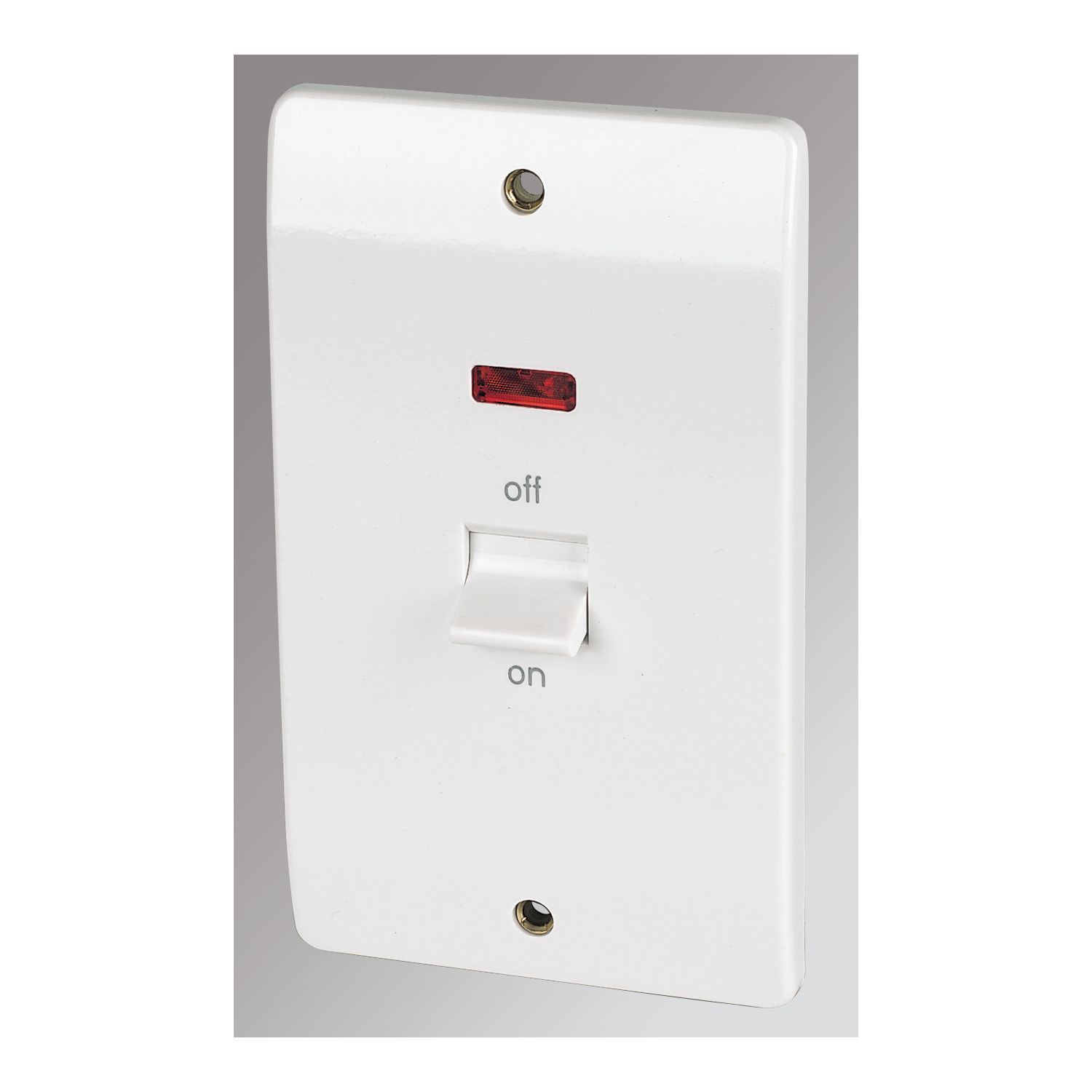 MK Logic Plus 50A 2-Gang DP Control Switch White with Neon (15973)