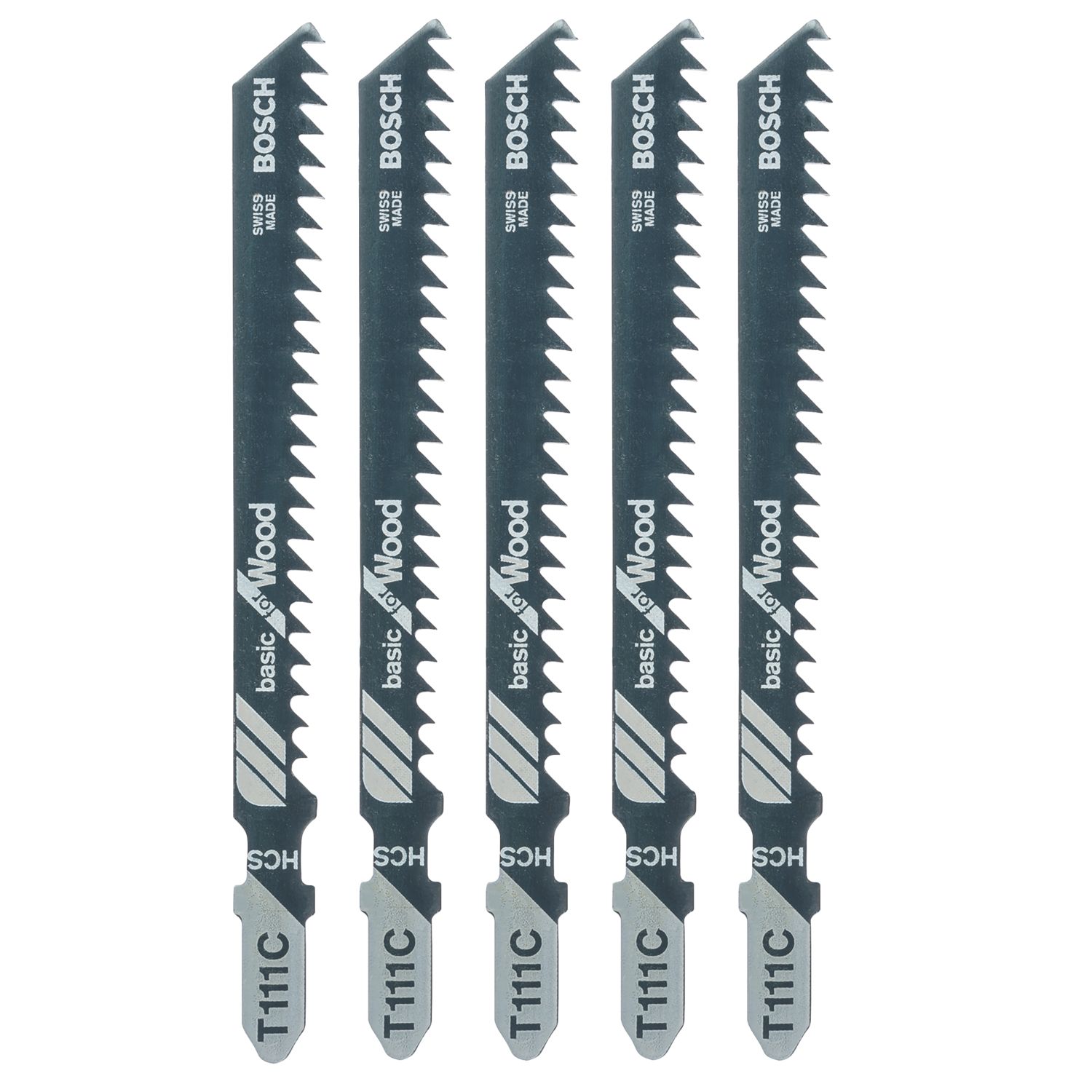Bosch T111C Wood Jigsaw Blades 100mm 5 Pack (15998)