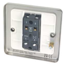 Hager Sollysta WRPS16BSW 10A 1-Gang Intermediate Switch Brushed Steel with White Inserts
