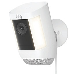Ring Spotlight Cam Pro White Wireless 1080p Outdoor Smart Camera with Spotlight with PIR Sensor