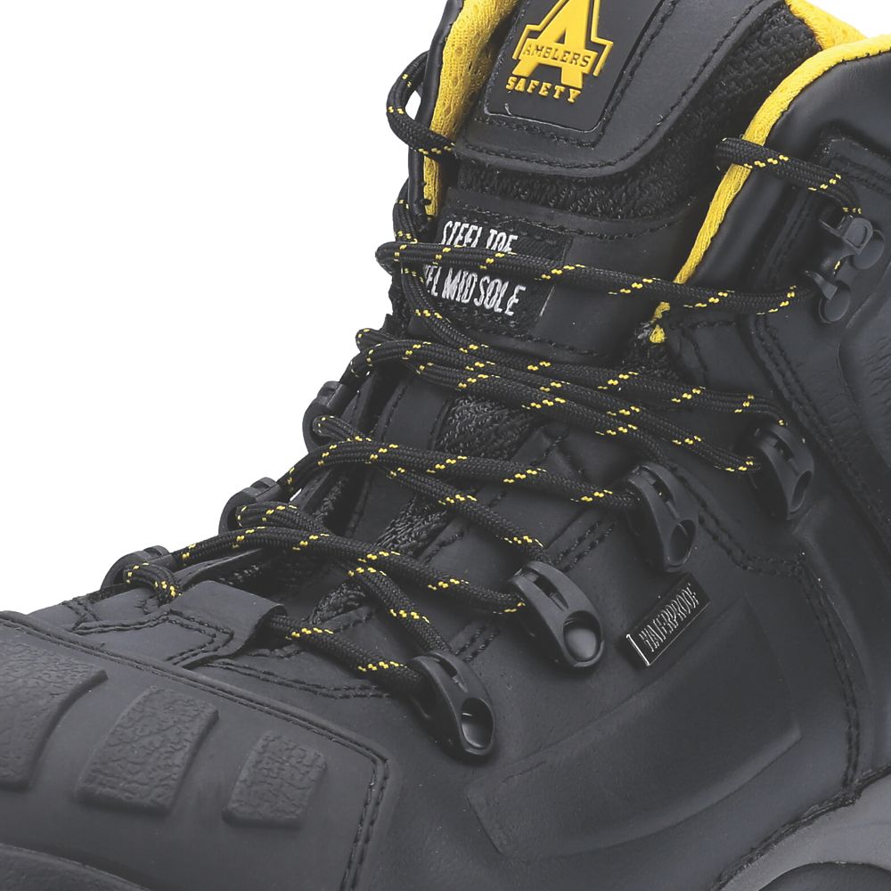 Amblers AS803 Size 9 Black Waterproof Steel Toe Cap Safety Boots