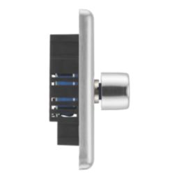 LAP  1-Gang 2-Way LED Dimmer Switch  Brushed Steel with Colour-Matched Inserts