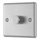 LAP  1-Gang 2-Way LED Dimmer Switch  Brushed Steel with Colour-Matched Inserts