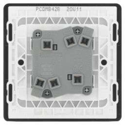 British General Evolve 20 A  16AX 2-Gang 2-Way Light Switch  Matt Black with Black Inserts