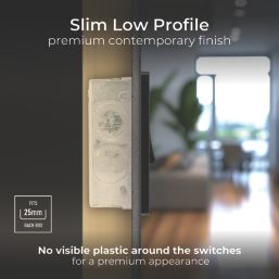 British General Evolve 20 A  16AX 2-Gang 2-Way Light Switch  Matt Black with Black Inserts