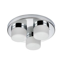 Saxby Pure Bathroom Ceiling Light Chrome/White