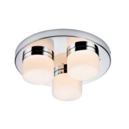 Saxby Pure Bathroom Ceiling Light Chrome / White