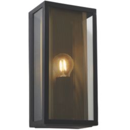 Zink Cuba Outdoor Wall Lantern Light Fitting Black/Brass
