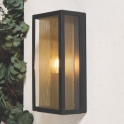 Zink Cuba Outdoor Wall Lantern Light Fitting Black/Brass