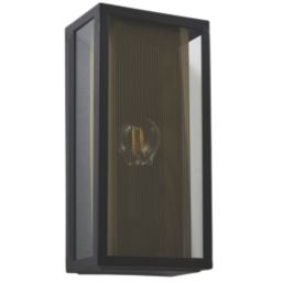 Zink Cuba Outdoor Wall Lantern Light Fitting Black/Brass