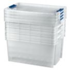 Essentials 51Ltr 383mm x 585mm x 308mm Transparent Storage Box 4 Pack