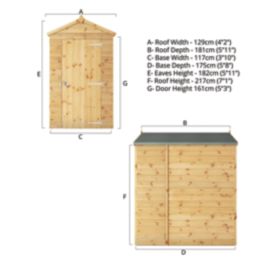 Mercia Modular 4' x 6' (Nominal) Apex Shiplap T&G Timber Shed