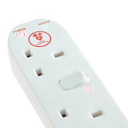 Masterplug 13A 4-Gang Switched Surge-Protected Extension Lead  1m