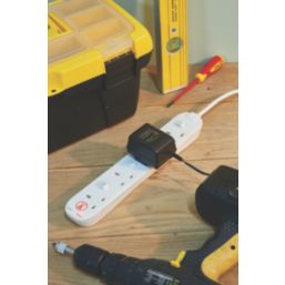 Masterplug 13A 4-Gang Switched Surge-Protected Extension Lead  1m