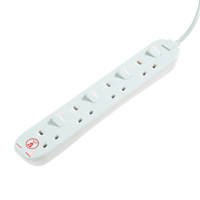 Masterplug 13A 4-Gang Switched Surge-Protected Extension Lead 1m