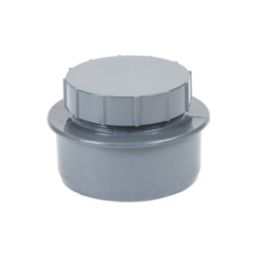 FloPlast  Push-Fit Screw-On End Cap Grey 110mm