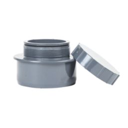 FloPlast  Push-Fit Screw-On End Cap Grey 110mm