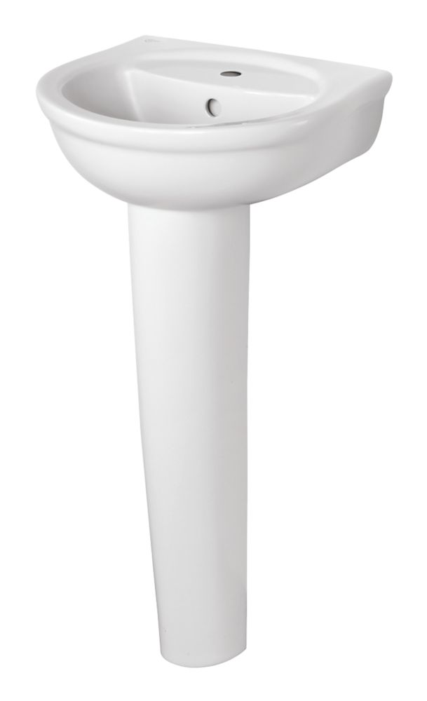 Ideal Standard Della Full Pedestal Cloakroom Basin 1 Tap Hole 450mm