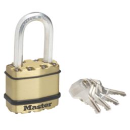 Master Lock Excell Keyed Alike Weatherproof Long Shackle  Padlock Brass 45mm