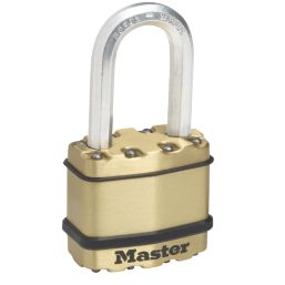Master Lock Excell Keyed Alike Weatherproof Long Shackle  Padlock Brass 45mm