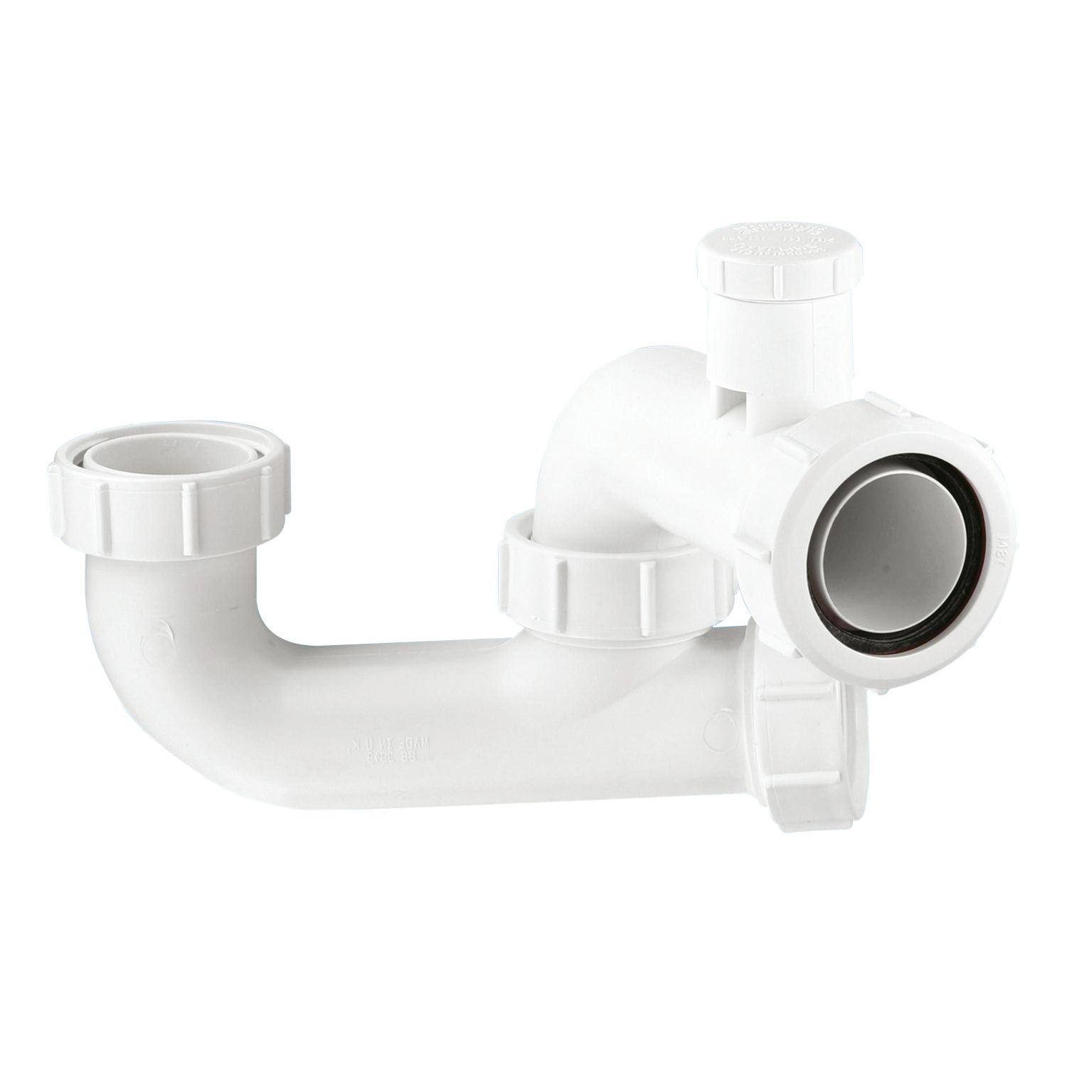 McAlpine SM10V 1 1/2" Anti-Siphon Bath P Trap White 40mm (1606P)