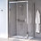 Aqualux Edge 8 Semi-Frameless Rectangular Shower Enclosure Reversible Left/Right Opening Polished Silver 1200mm x 760mm x 2000mm
