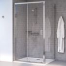 Aqualux Edge 8 Semi-Frameless Rectangular Shower Enclosure  Polished Silver 1200mm x 760mm x 2000mm